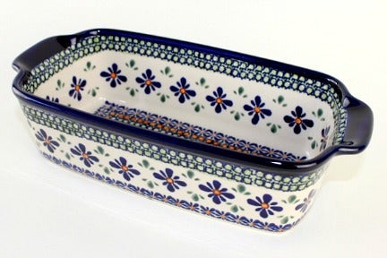 Detail image of Zaklady Mosaic Flower Loaf Baker — Polish Pottery