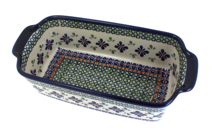 Detail image of Zaklady Mosaic Flower Loaf Baker — Polish Pottery