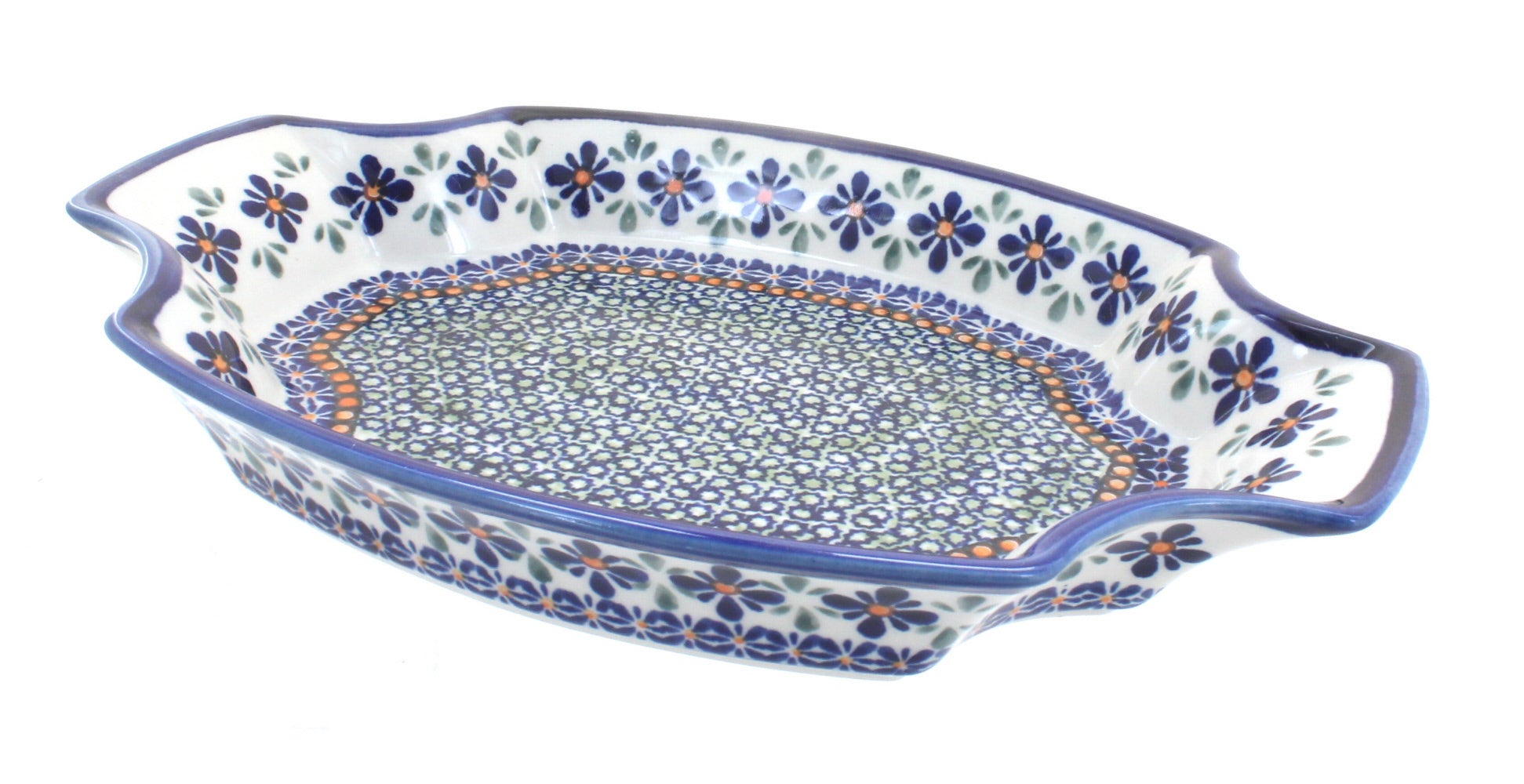 Zaklady Mosaic Flower Large Serving Piece — Polish Pottery