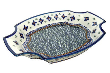 Detail image of Zaklady Mosaic Flower Large Serving Piece — Polish Pottery