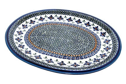 Detail image of Zaklady Mosaic Flower Large Serving Piece — Polish Pottery