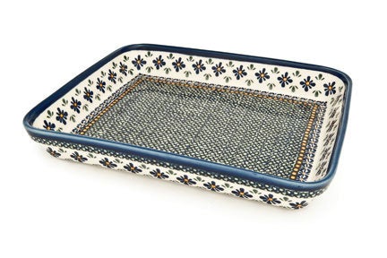 Detail image of Zaklady Mosaic Flower Large Bakeware — Polish Pottery