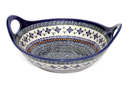 Detail image of Zaklady Mosaic Flower Large Serving Piece — Polish Pottery
