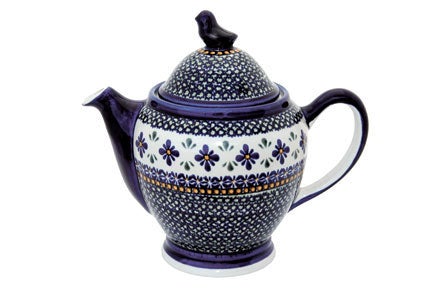 Detail image of Zaklady Mosaic Flower Teapot — Polish Pottery