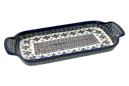 Detail image of Zaklady Mosaic Flower Medium Serving Piece — Polish Pottery
