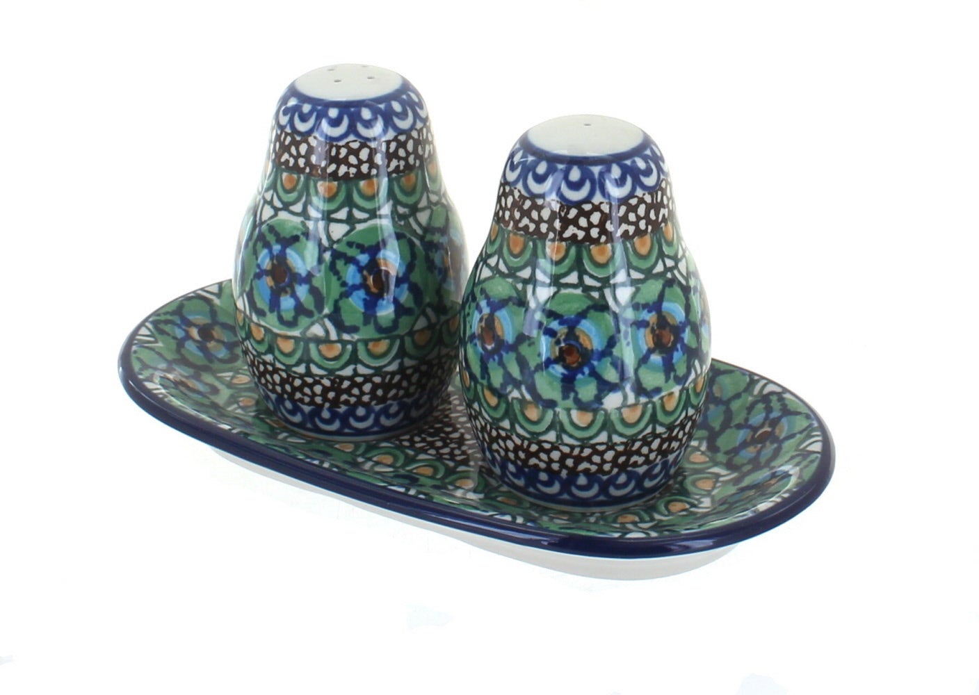 Ceramika Artystyczna Mardi Gras Salt & Pepper Shaker — Polish Pottery