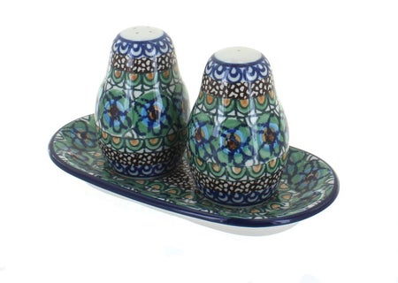 Ceramika Artystyczna Mardi Gras Salt & Pepper Shaker — Polish Pottery