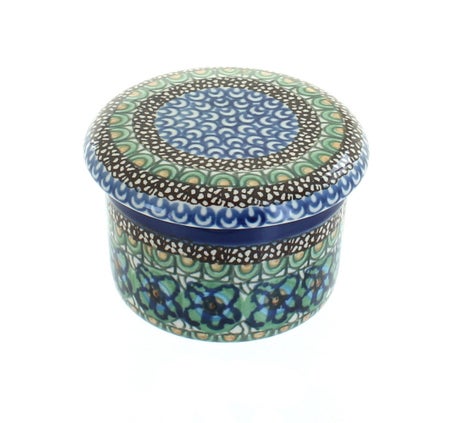 Ceramika Artystyczna Mardi Gras Butter Dish — Polish Pottery