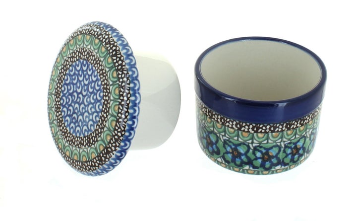 Ceramika Artystyczna Mardi Gras Butter Dish — Polish Pottery