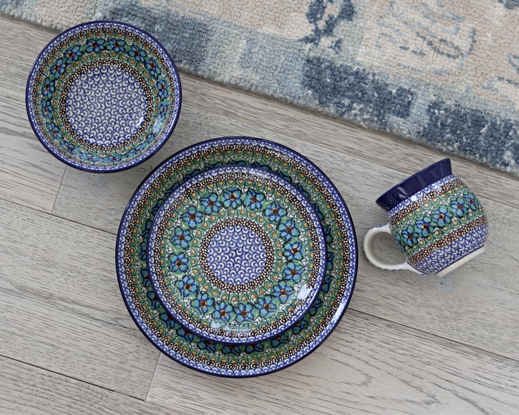 Detail image of Ceramika Artystyczna Mardi Gras Dining Plates & Bowls — Polish Pottery