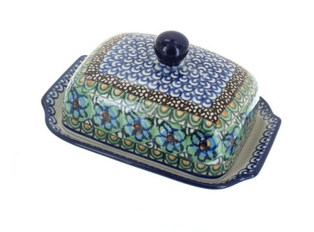 Ceramika Artystyczna Mardi Gras Butter Dish — Polish Pottery