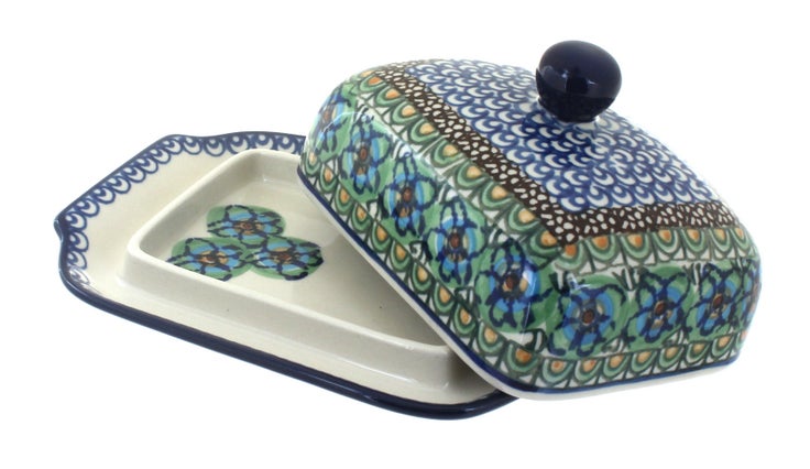 Detail image of Ceramika Artystyczna Mardi Gras Butter Dish — Polish Pottery