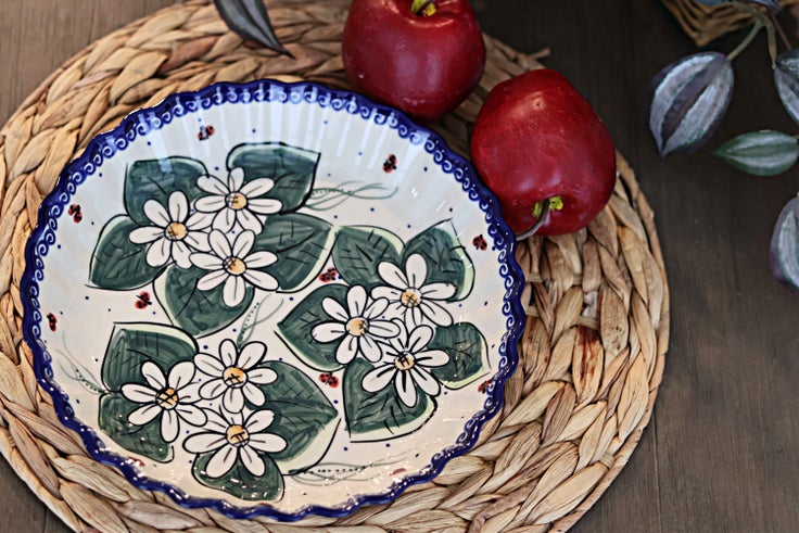 Detail image of Vena Ladybug Pie Plate — Polish Pottery