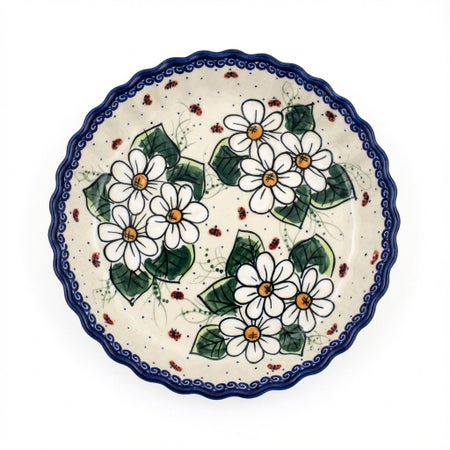 Vena Ladybug Pie Plate — Polish Pottery