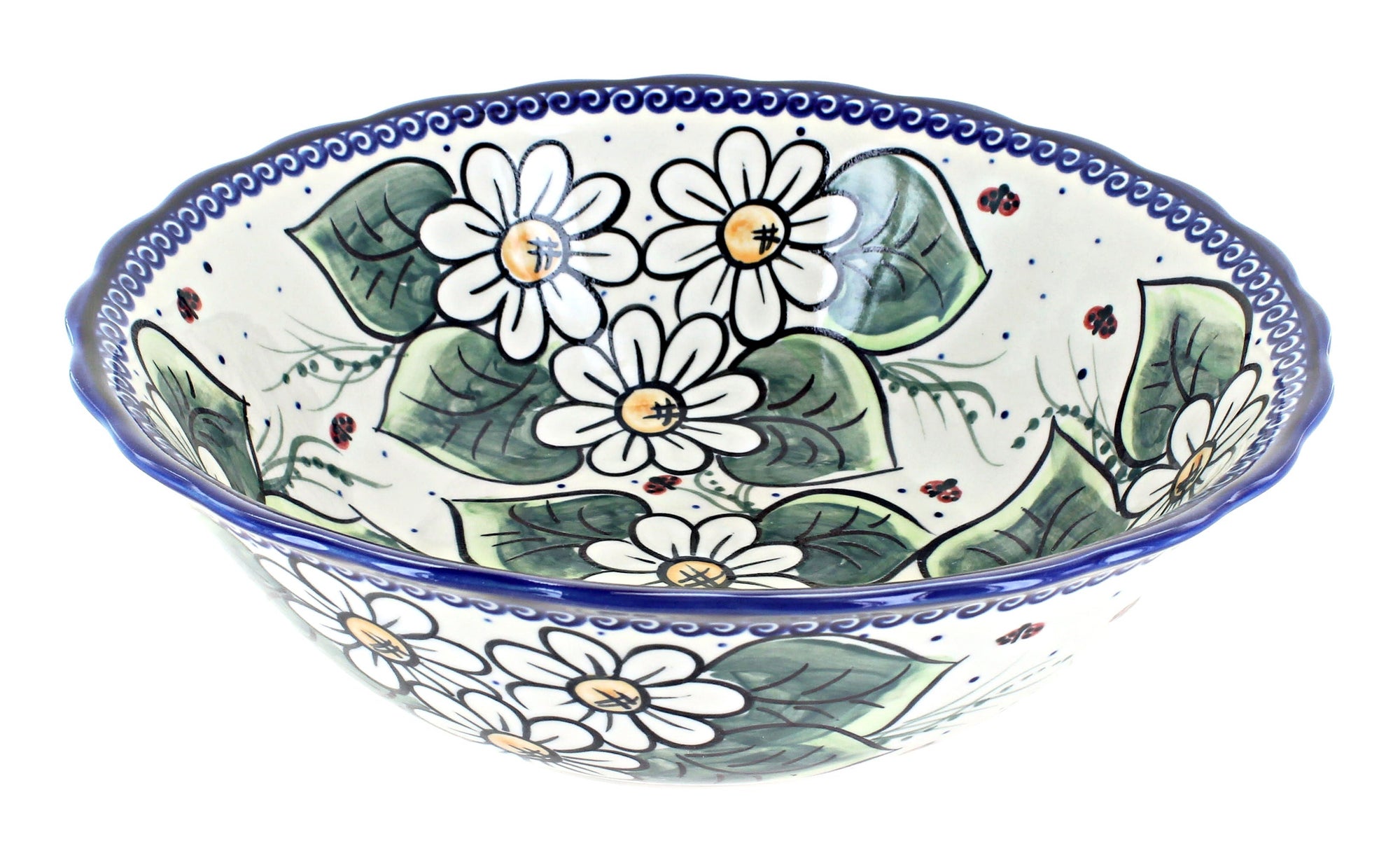 Vena Ladybug Large Serving Piece — Polish Pottery