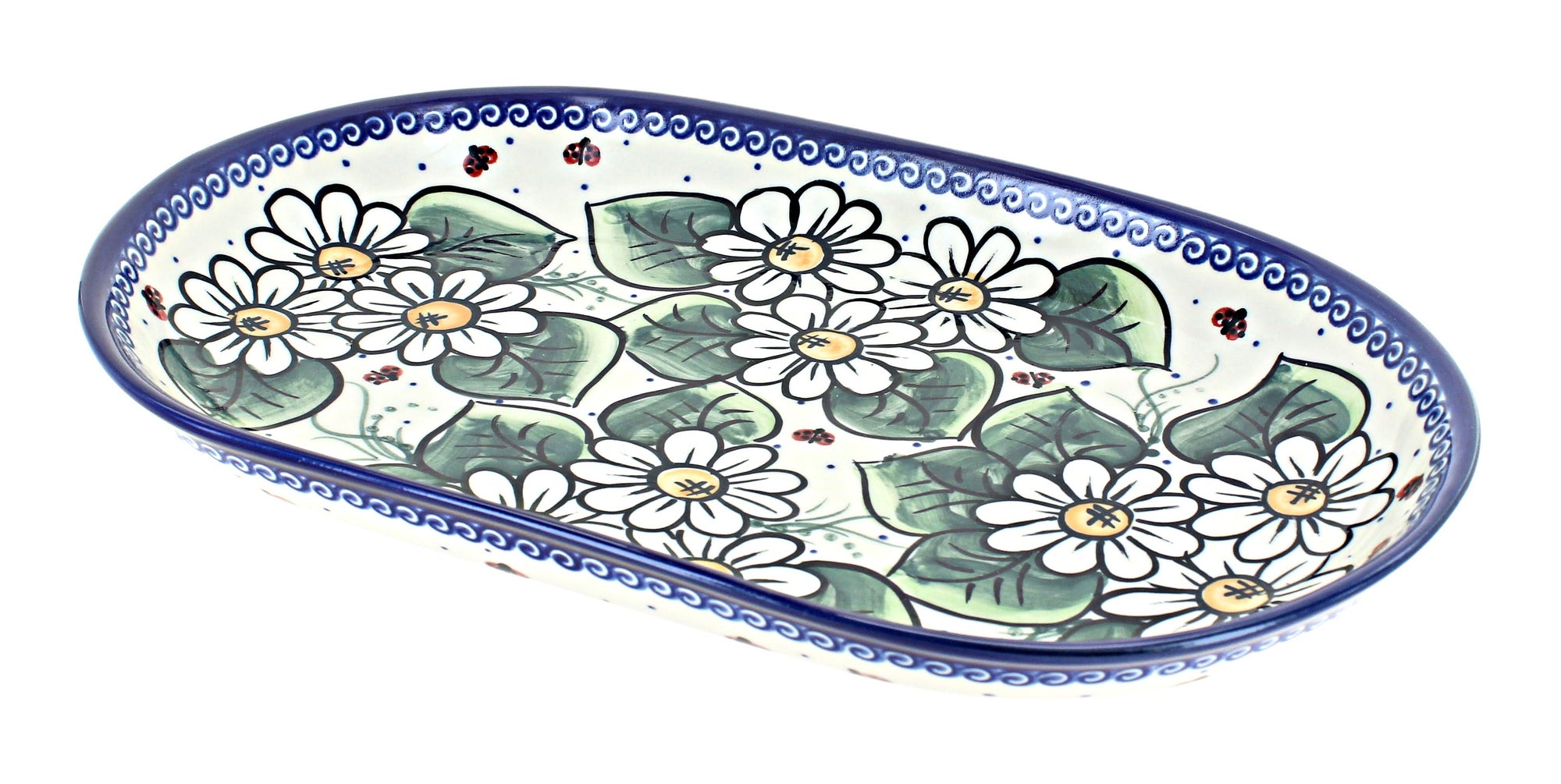 Vena Ladybug Large Serving Piece — Polish Pottery