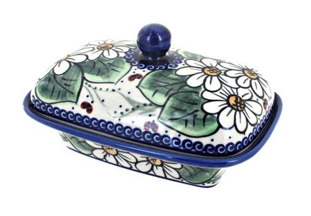 Vena Ladybug Butter Dish — Polish Pottery