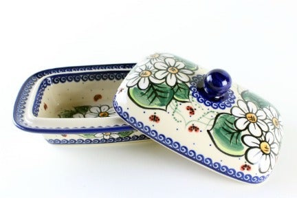 Vena Ladybug Butter Dish — Polish Pottery