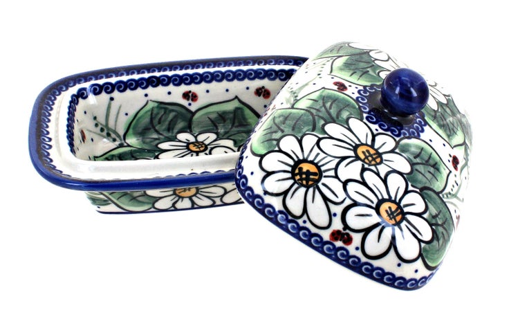 Detail image of Vena Ladybug Butter Dish — Polish Pottery