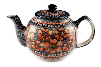 Detail image of Zaklady Jungle Flower Teapot — Polish Pottery