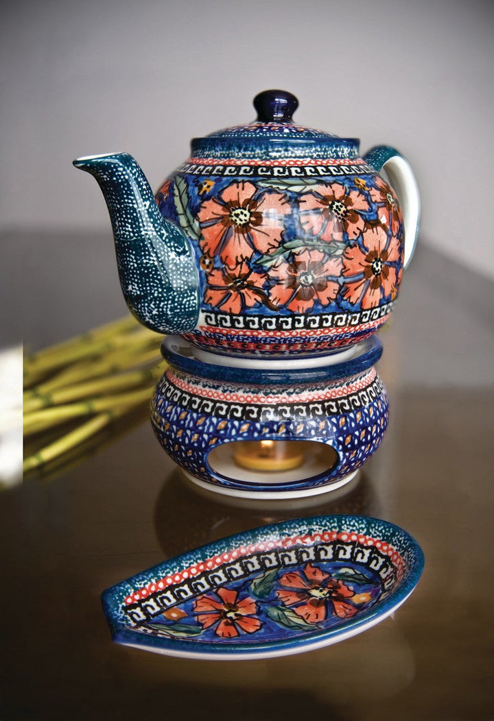 Zaklady Jungle Flower Teapot — Polish Pottery