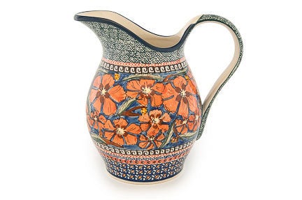 Zaklady Jungle Flower Pitcher — Polish Pottery