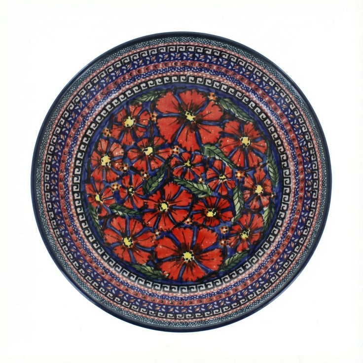 Detail image of Zaklady Jungle Flower Pie Plate — Polish Pottery