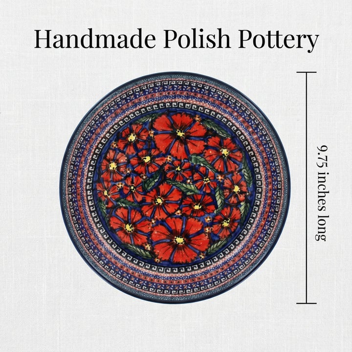 Zaklady Jungle Flower Pie Plate — Polish Pottery