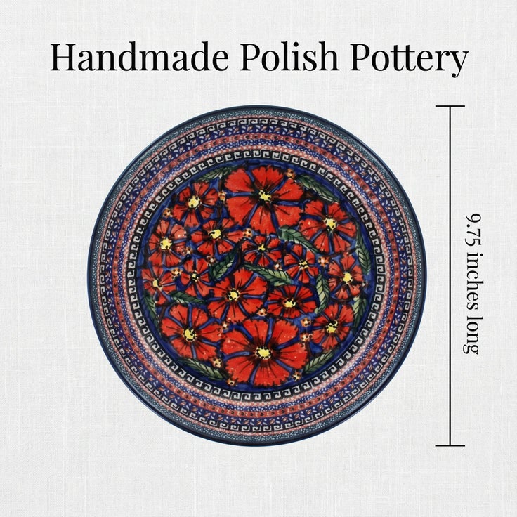 Detail image of Zaklady Jungle Flower Pie Plate — Polish Pottery