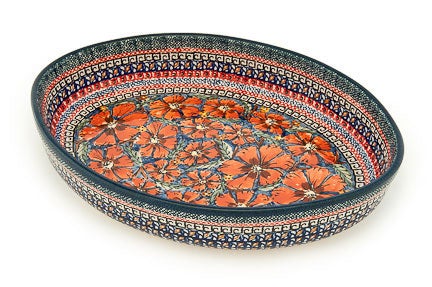 Detail image of Zaklady Jungle Flower Medium Bakeware — Polish Pottery