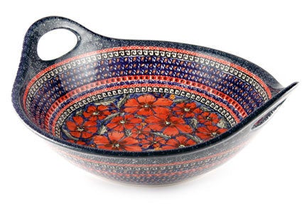 Detail image of Zaklady Jungle Flower Large Serving Piece — Polish Pottery