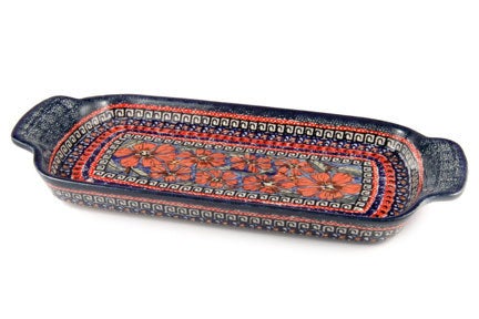 Detail image of Zaklady Jungle Flower Medium Serving Piece — Polish Pottery