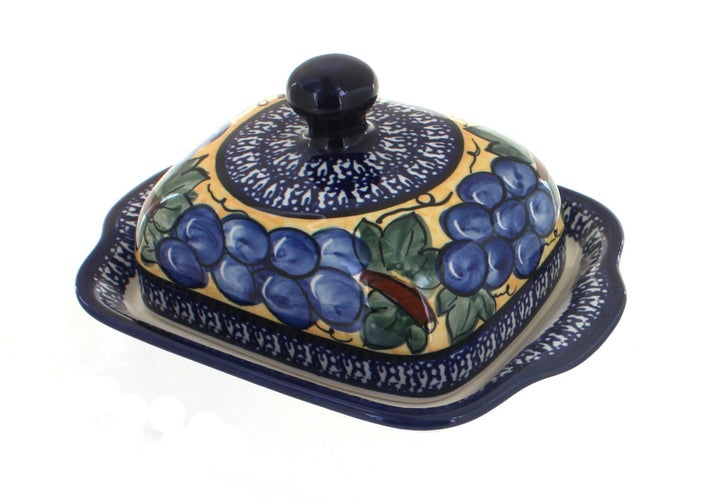 Zaklady Grapes Butter Dish — Polish Pottery