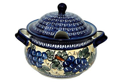 Detail image of Zaklady Grapes Large Serving Piece — Polish Pottery