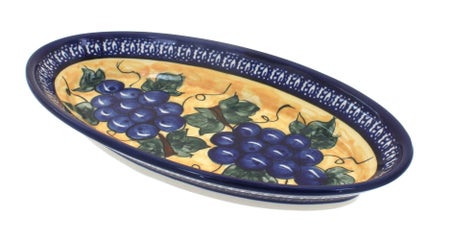 Zaklady Grapes Small Serving Piece — Polish Pottery