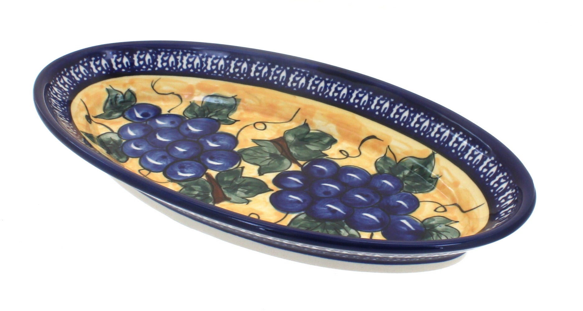Zaklady Grapes Small Serving Piece — Polish Pottery