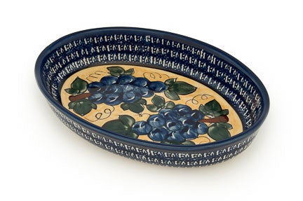 Detail image of Zaklady Grapes Small Bakeware — Polish Pottery