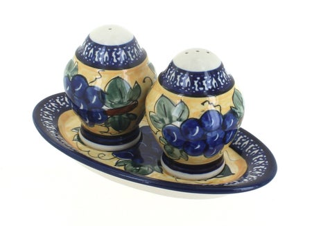 Zaklady Grapes Salt & Pepper Shaker — Polish Pottery