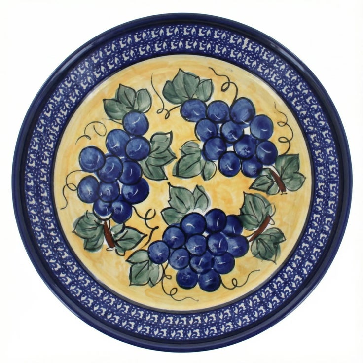 Detail image of Zaklady Grapes Pie Plate — Polish Pottery