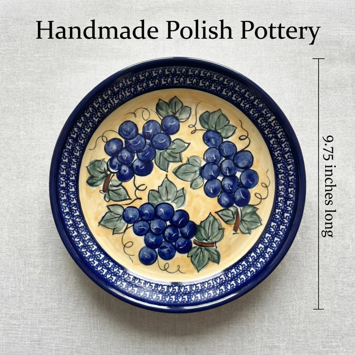Zaklady Grapes Pie Plate — Polish Pottery