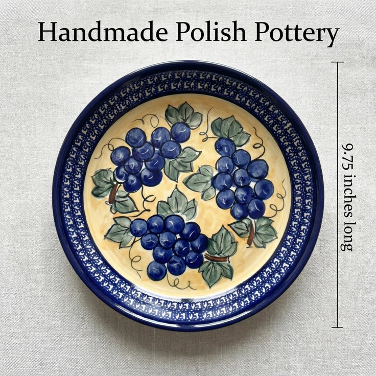 Detail image of Zaklady Grapes Pie Plate — Polish Pottery