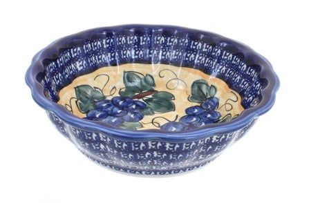 Zaklady Grapes Medium Serving Piece — Polish Pottery