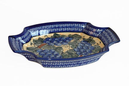 Detail image of Zaklady Grapes Large Serving Piece — Polish Pottery