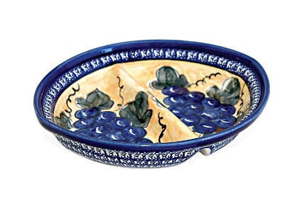 Detail image of Zaklady Grapes Large Serving Piece — Polish Pottery