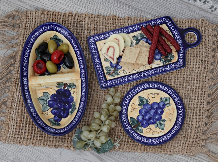 Zaklady Grapes Large Serving Piece — Polish Pottery
