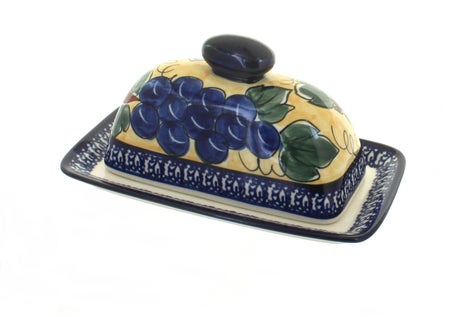 Zaklady Grapes Butter Dish — Polish Pottery