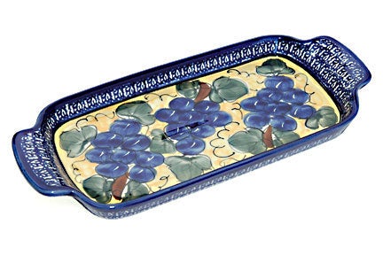 Zaklady Grapes Medium Serving Piece — Polish Pottery