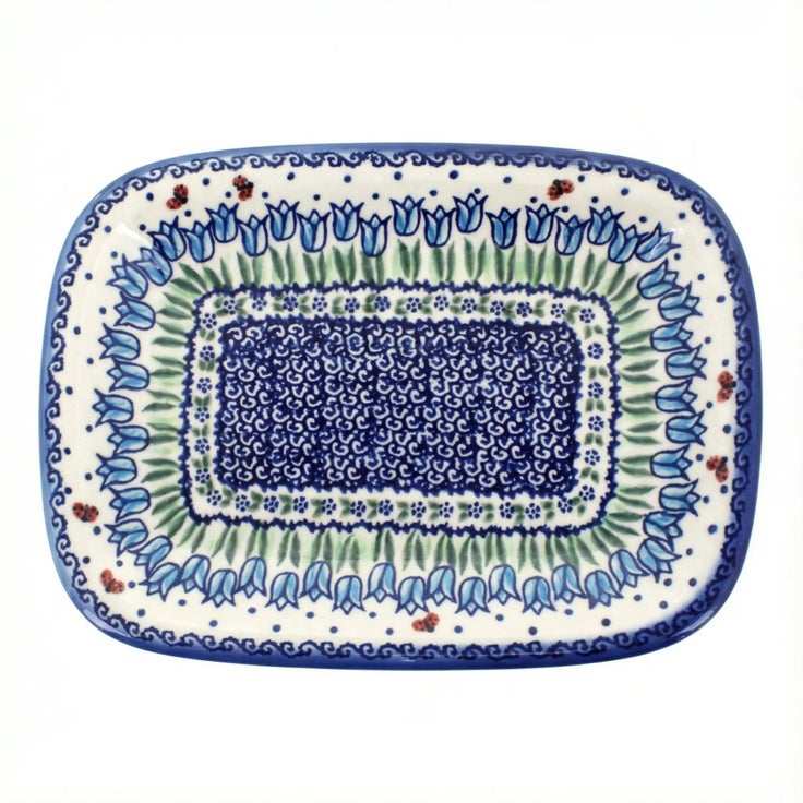 Detail image of Vena Garden Tulip Small Serving Piece — Polish Pottery
