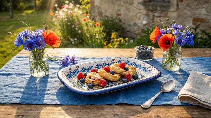 Detail image of Vena Garden Tulip Small Serving Piece — Polish Pottery