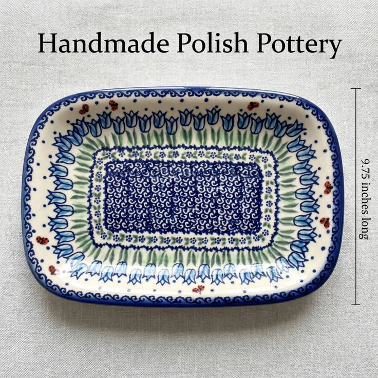 Detail image of Vena Garden Tulip Small Serving Piece — Polish Pottery